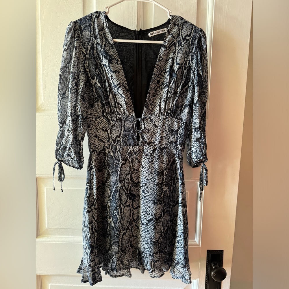 Reformation Snake Print Dress